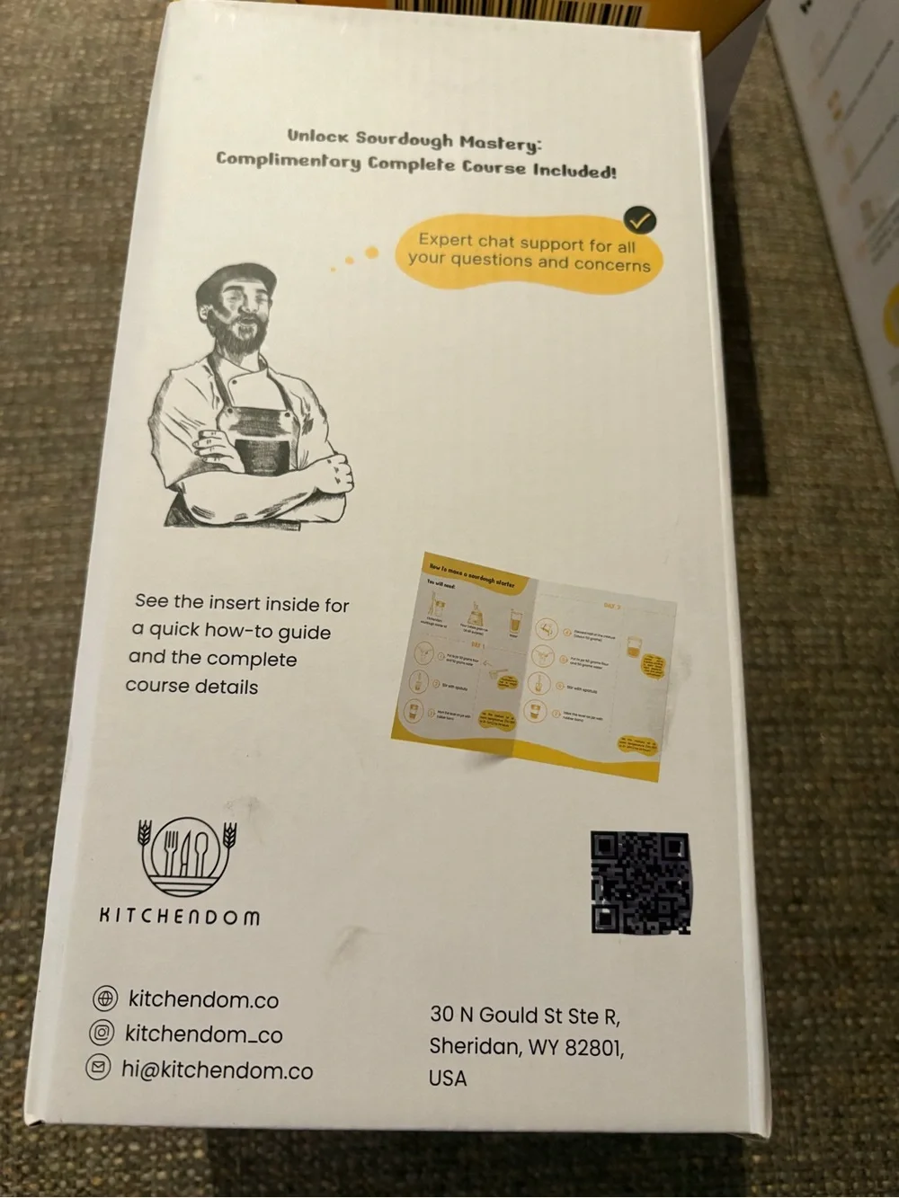 KitchenDom Sourdough Starter Kit - Yellow New in Original Box